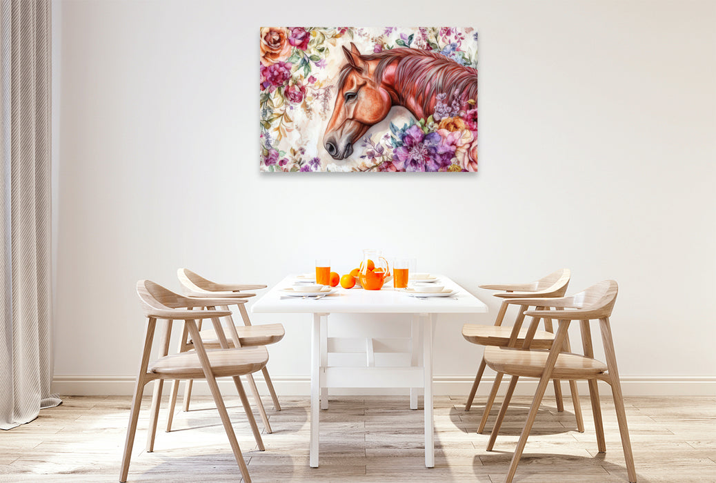 Premium Textil-Leinwand Blüten und Mähnen