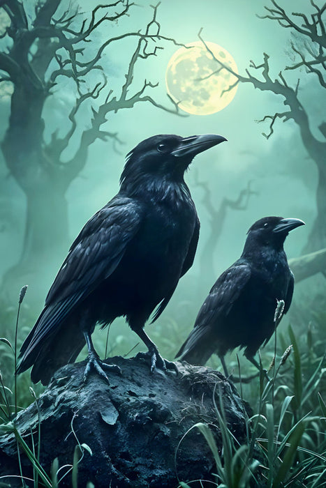 Premium Textil-Leinwand Die Wächter der Nacht – Ein Hauch von Mysterium