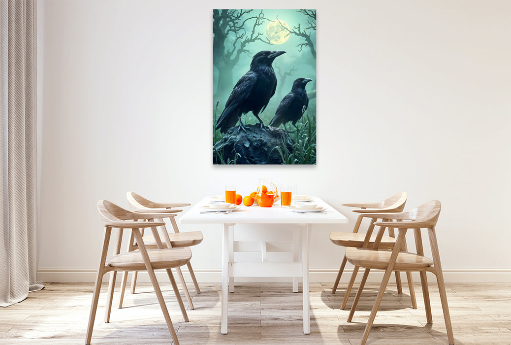 Premium Textil-Leinwand Die Wächter der Nacht – Ein Hauch von Mysterium