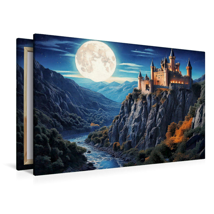 Premium Textil-Leinwand Dunkelfelstal