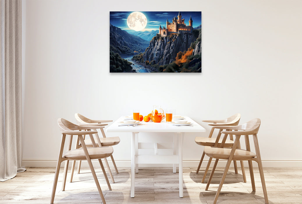 Premium Textil-Leinwand Dunkelfelstal