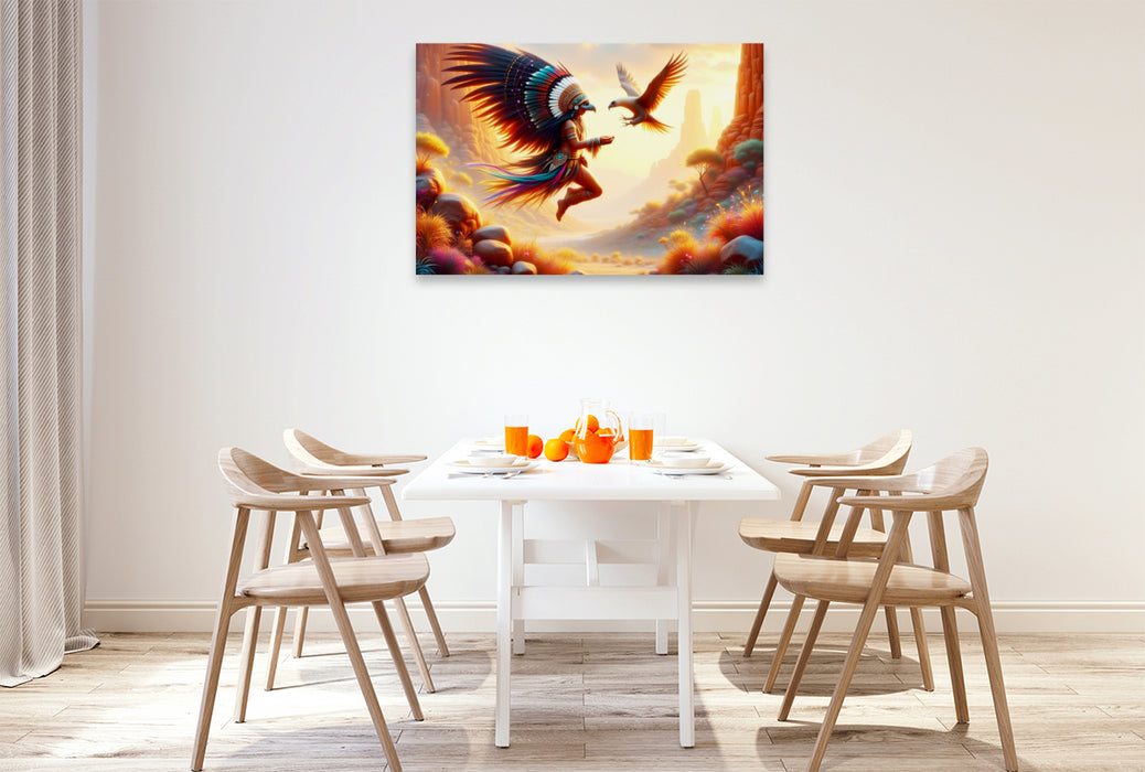 Premium Textil-Leinwand Der Wächter der Berge