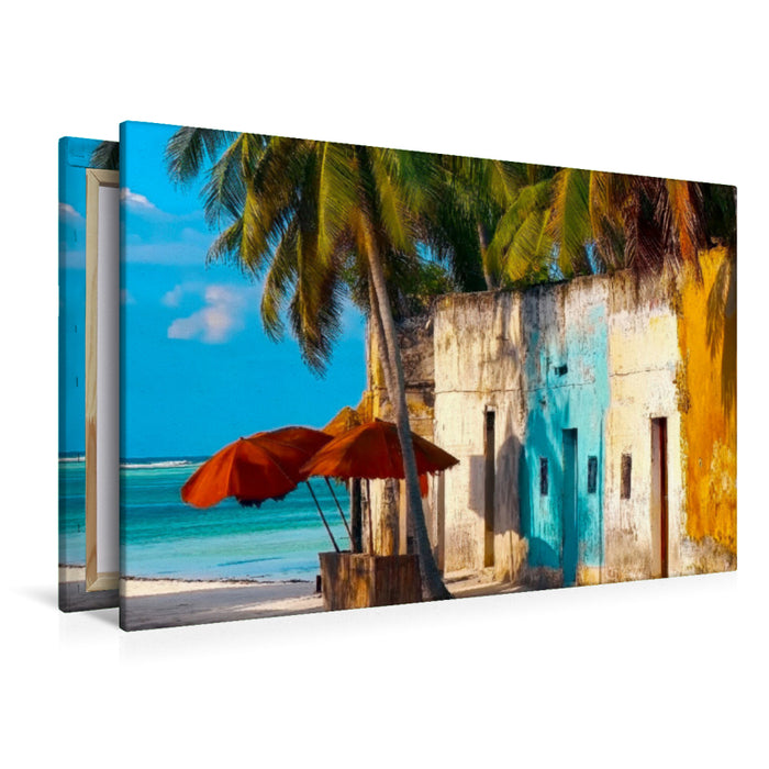 Premium Textil-Leinwand Strand von Sansibar