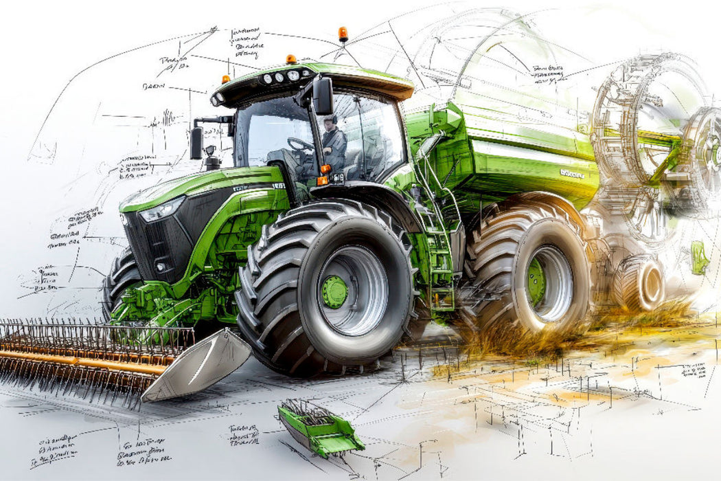 Premium Textil-Leinwand Traktoren