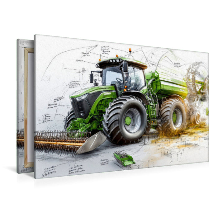 Premium Textil-Leinwand Traktoren