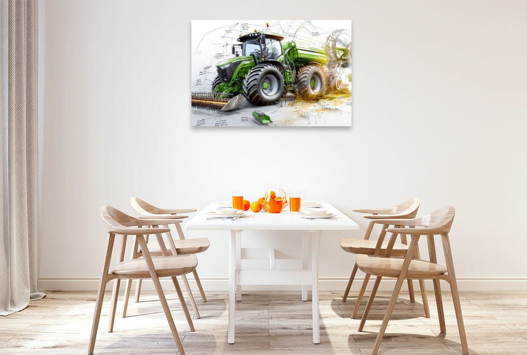 Premium Textil-Leinwand Traktoren