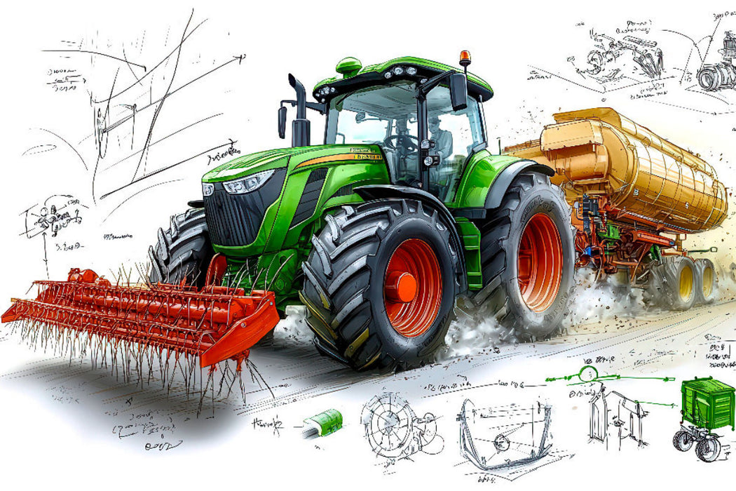 Premium Textil-Leinwand Traktoren