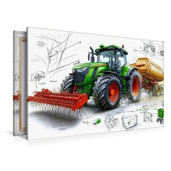 Premium Textil-Leinwand Traktoren