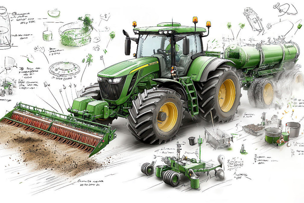 Premium Textil-Leinwand Traktoren