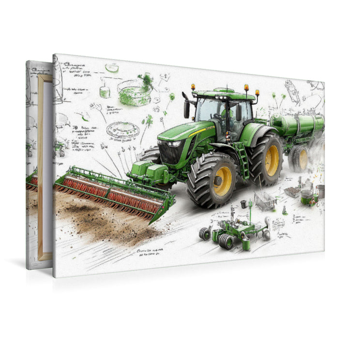Premium Textil-Leinwand Traktoren