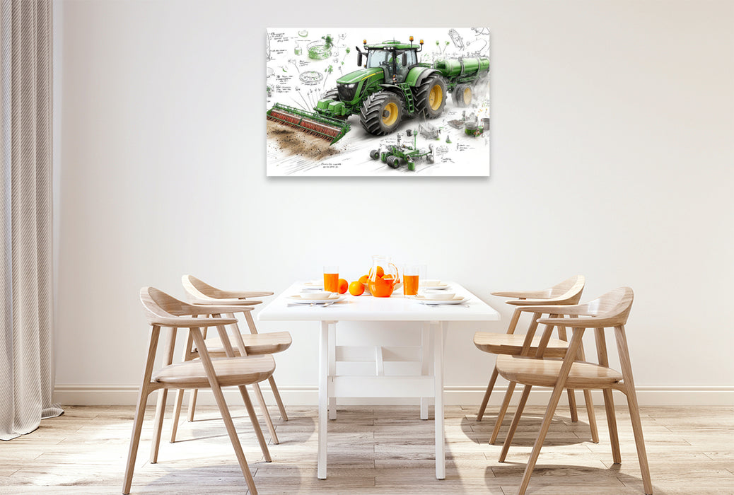 Premium Textil-Leinwand Traktoren