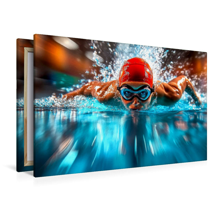 Premium Textil-Leinwand Schwimmen