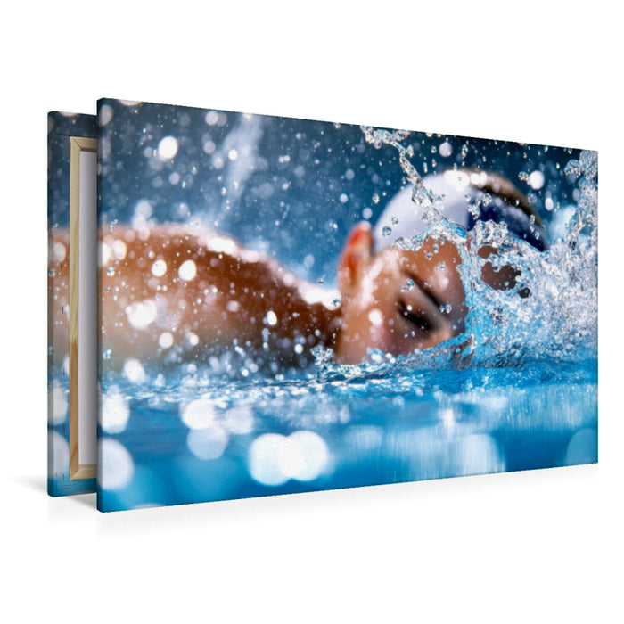 Premium Textil-Leinwand Schwimmen