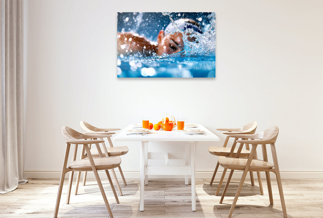 Premium Textil-Leinwand Schwimmen