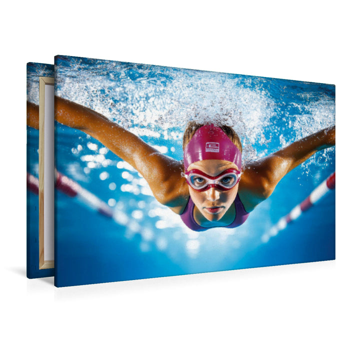 Premium Textil-Leinwand Schwimmen