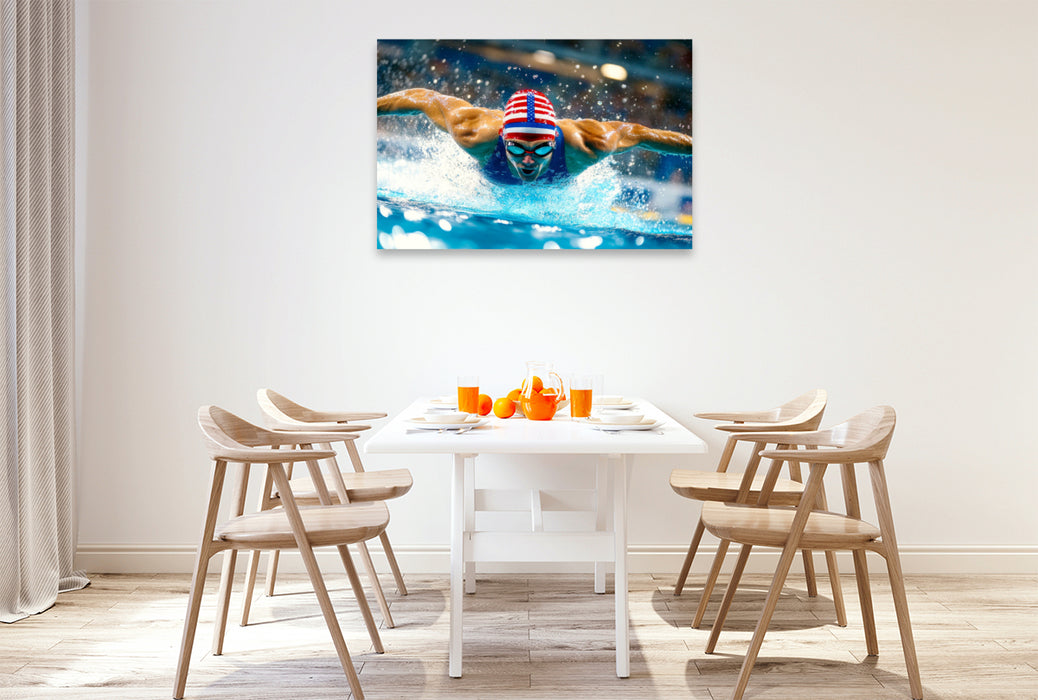 Premium Textil-Leinwand Kraft, Anstrengung und Intensität