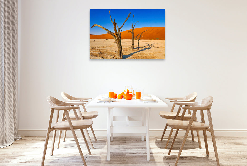 Premium Textil-Leinwand Kameldornbaum Dead Vlei Namibia
