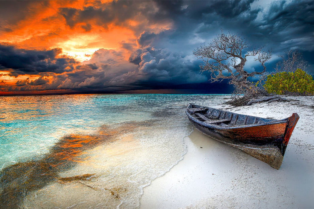 Premium Textil-Leinwand Bald wird es an diesem mystischen PLatz dunkel