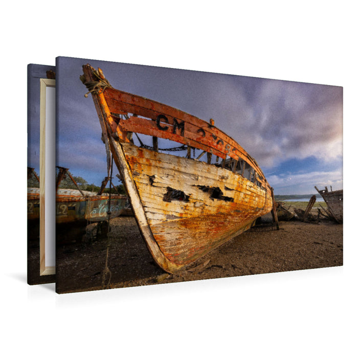 Premium Textil-Leinwand Schiffsruine in Frankreich Bretagne