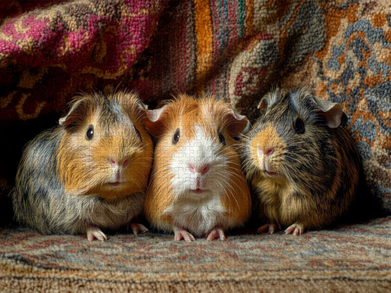 Wenn Schnuten verzaubern - drei Meerschweinchen - CALVENDO Foto-Puzzle'