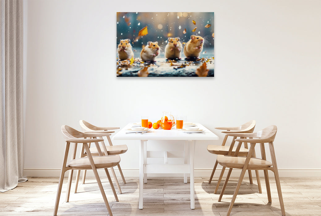 Premium Textil-Leinwand Fellknäuel auf Abenteuerkurs