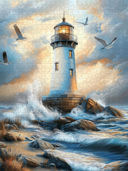 Wegweiser der See – Ein Licht für Seefahrer - CALVENDO Foto-Puzzle'