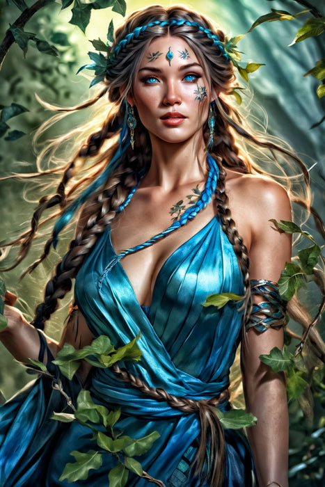 Premium Textil-Leinwand Elowen ist eine weise Seherin, die in einer Ulme wohnt.