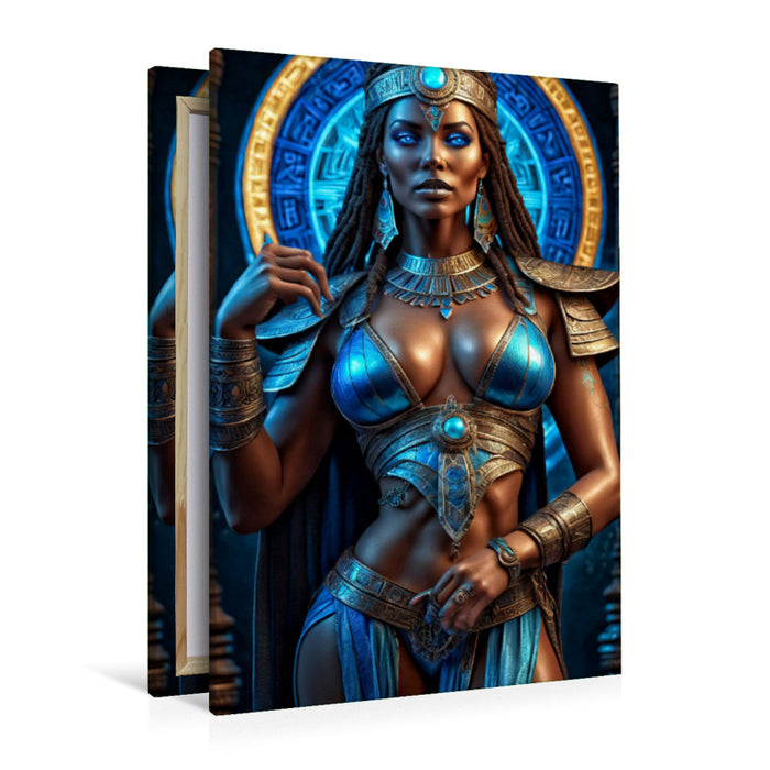 Premium Textil-Leinwand Melana ist Führerin ihres Stammes. Bis zu einem gewissen Grad sieht sie die Zukunft