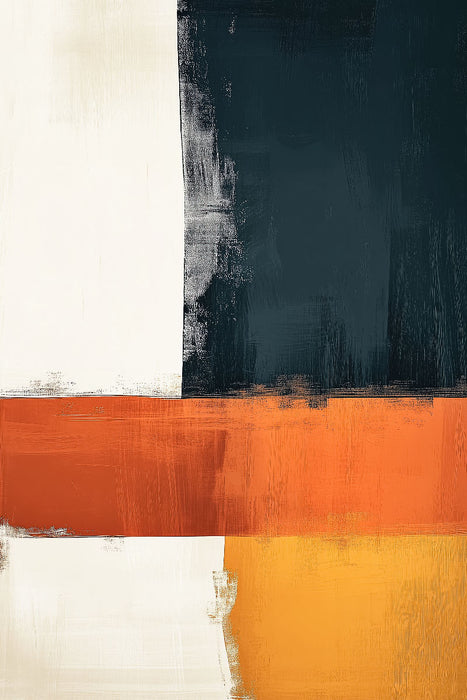 Premium Textil-Leinwand Abstraktes Bild mit schwarzer Farbe und Brauntönen