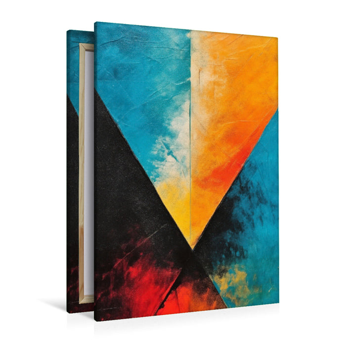 Premium Textil-Leinwand Abstraktes Bild mit warmen und kalten Farben