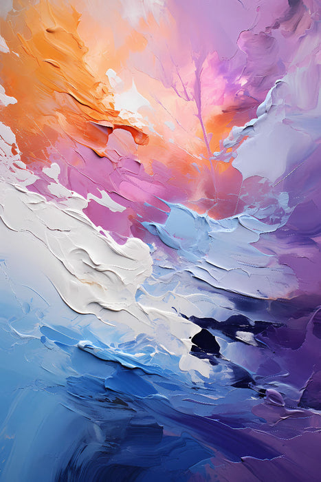 Premium Textil-Leinwand Abstraktes Bild im Impasto-Stil