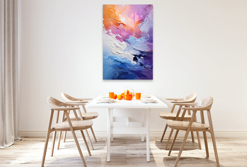 Premium Textil-Leinwand Abstraktes Bild im Impasto-Stil