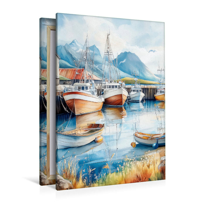 Premium Textil-Leinwand Warten auf´s Auslaufen