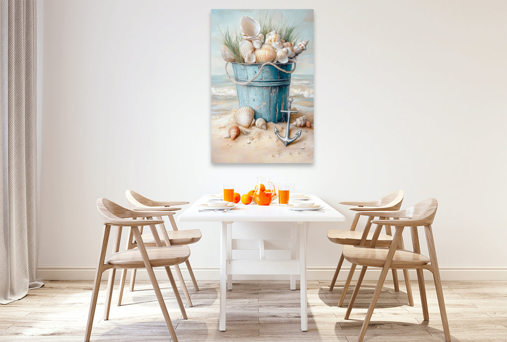 Premium Textil-Leinwand Strand-Stillleben