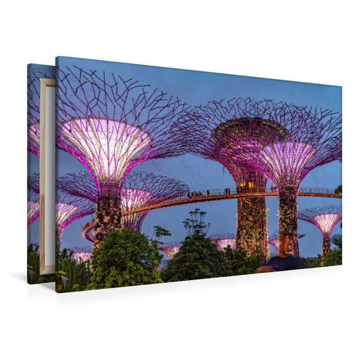 Premium Textil-Leinwand Singapur Super Trees