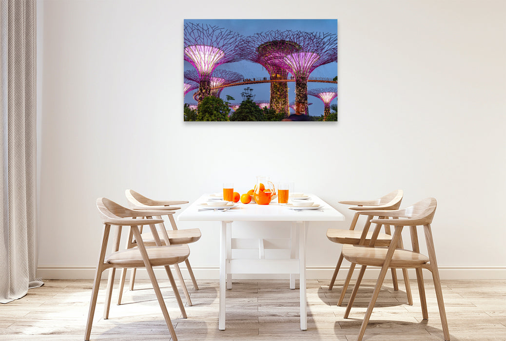 Premium Textil-Leinwand Singapur Super Trees