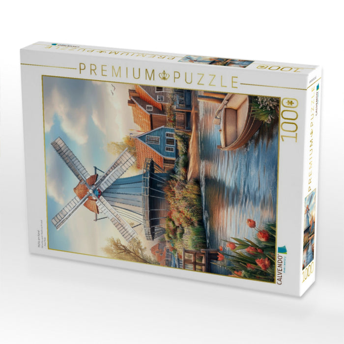 Mühle am Kanal - CALVENDO Foto-Puzzle'