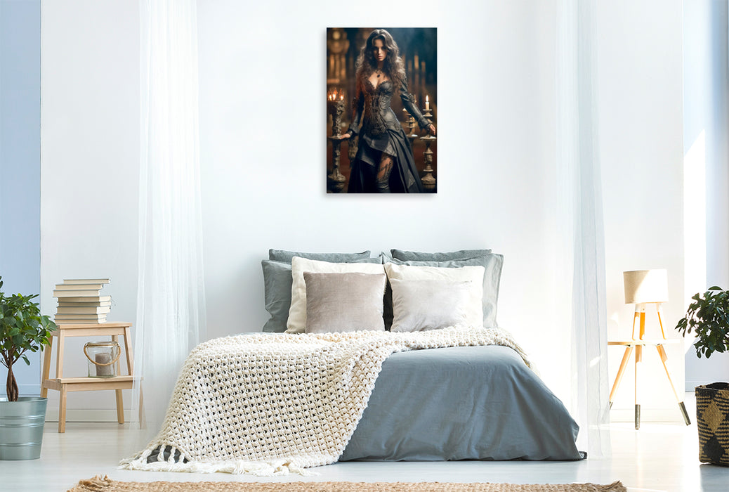 Premium Textil-Leinwand Nyx (Griechische Göttin der Nacht)