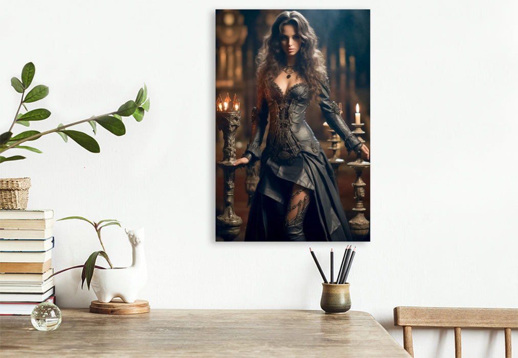 Premium Textil-Leinwand Nyx (Griechische Göttin der Nacht)