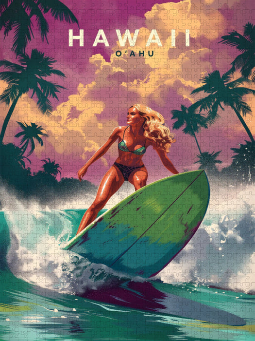 Surfen auf O'ahu - CALVENDO Foto-Puzzle'