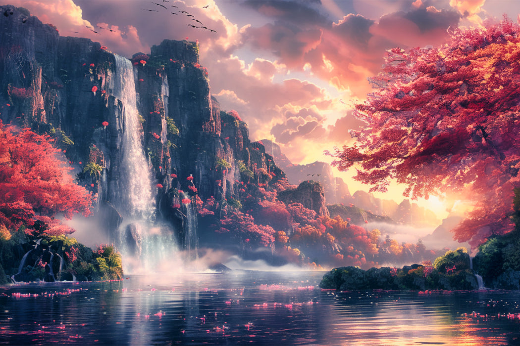 Premium Textil-Leinwand Erwachen am Wasser