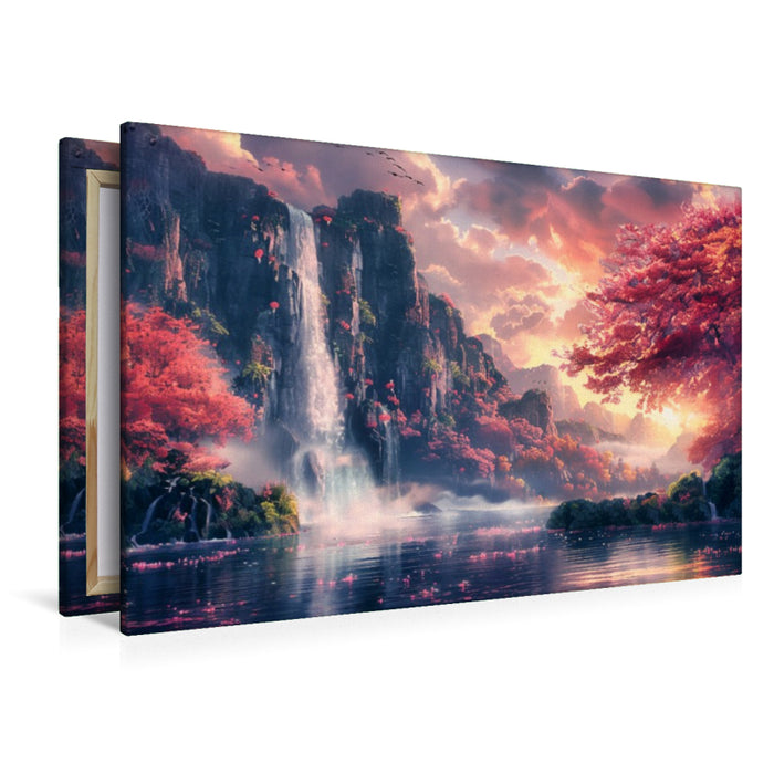 Premium Textil-Leinwand Erwachen am Wasser