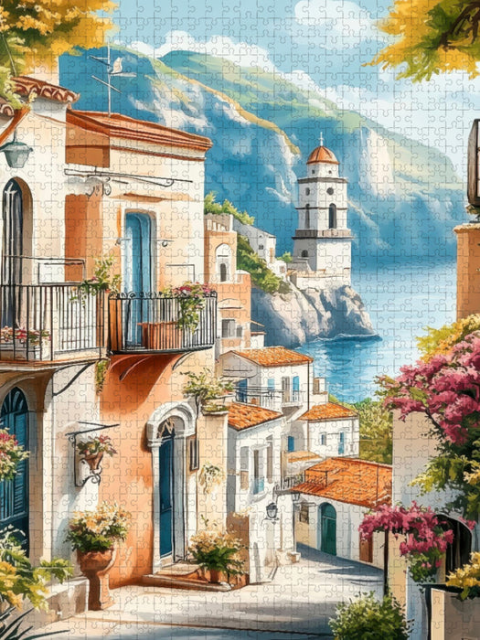 Blick auf die herrliche Bergwelt Amalfis - CALVENDO Foto-Puzzle'