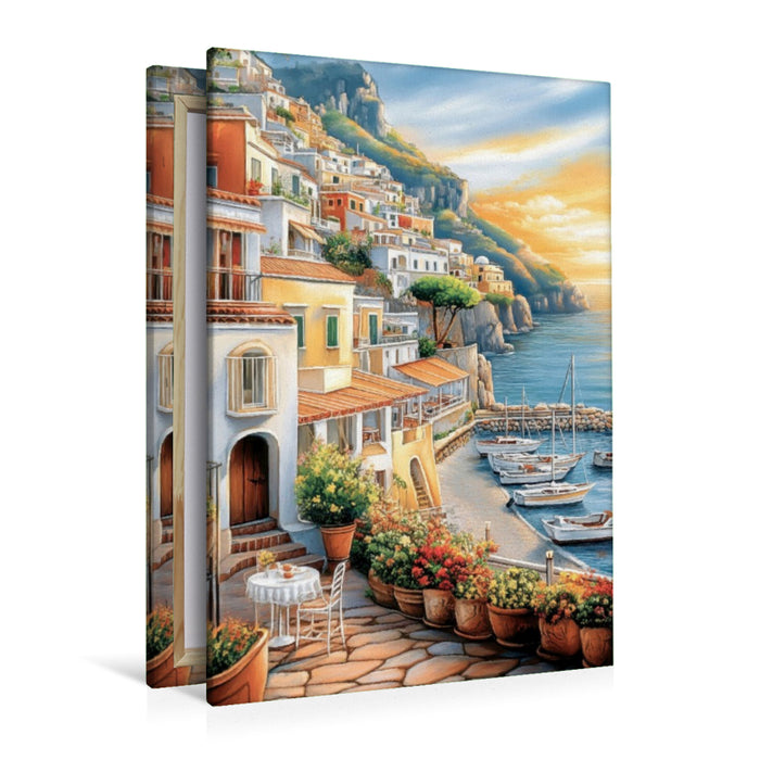 Premium Textil-Leinwand Zauberhafte Amalfiküste