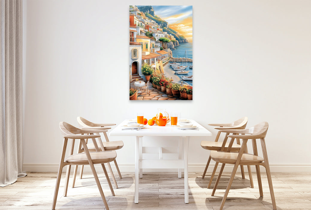 Premium Textil-Leinwand Zauberhafte Amalfiküste