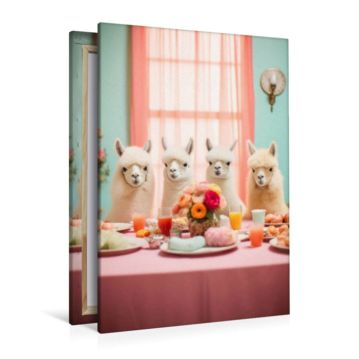 Premium Textil-Leinwand Ein Motiv aus dem Kalender Witzige Alpakas