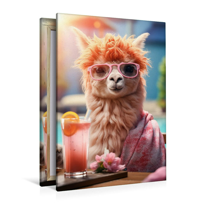 Premium Textil-Leinwand Alpakas sind wie Lamas, nur mit besserem Style