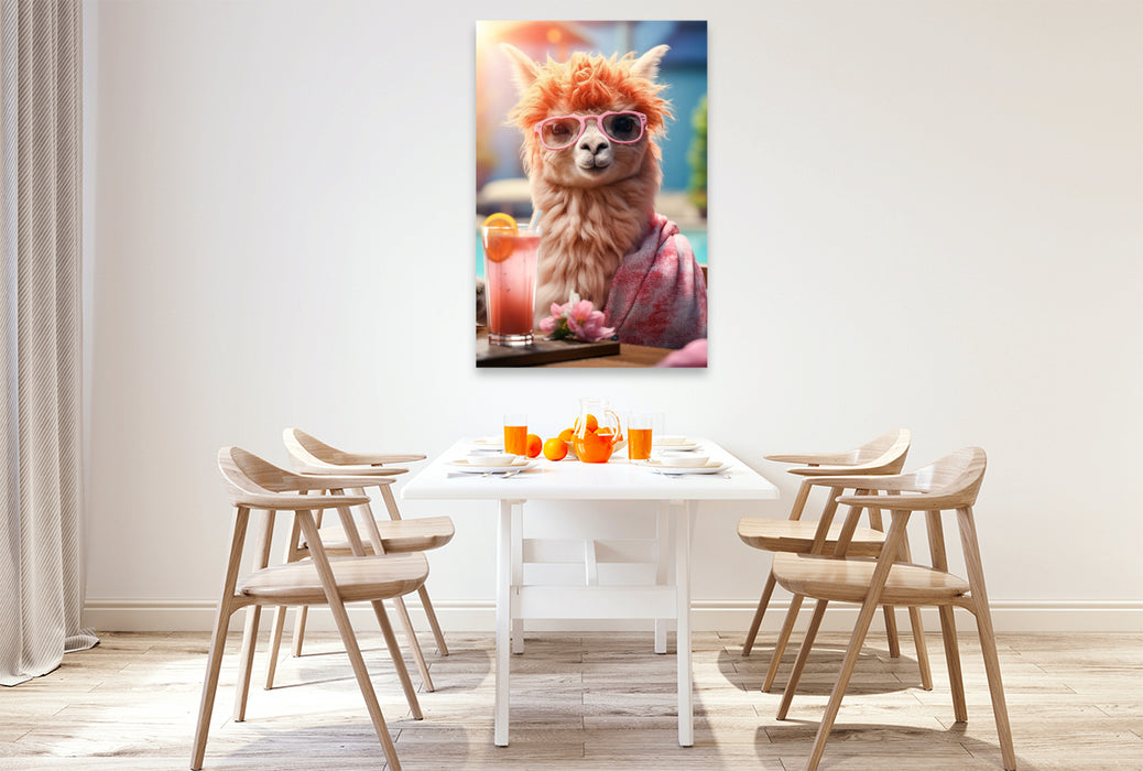 Premium Textil-Leinwand Alpakas sind wie Lamas, nur mit besserem Style