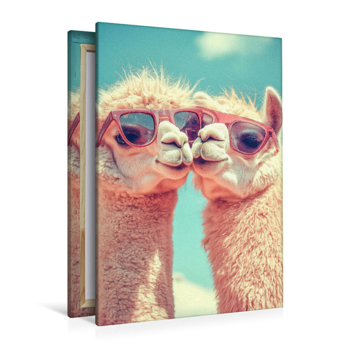Premium Textil-Leinwand Ein Motiv aus dem Kalender Witzige Alpakas