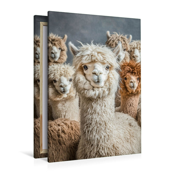Premium Textil-Leinwand Bleib locker – frag dich einfach: Was würde ein Alpaka tun?